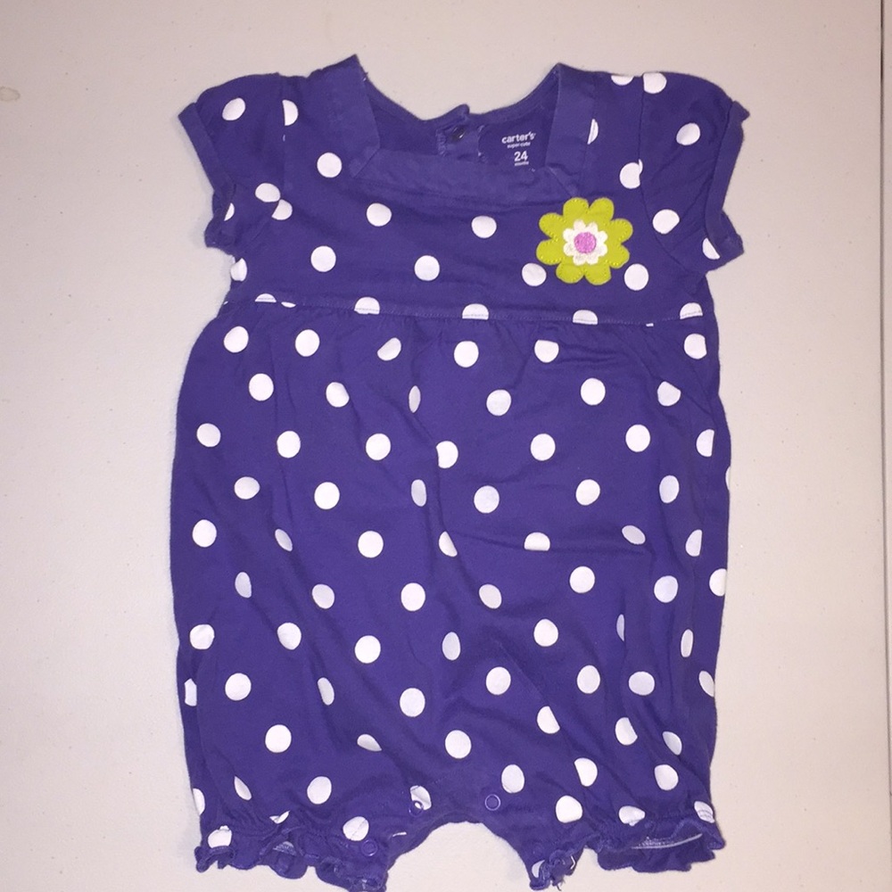 🌼 Carter’s Purple Polka Dot Jumper 24 mon Flower